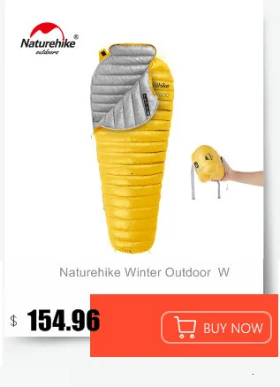 Naturehike 20D зимний утепленный спальный мешок с гусиным пухом для мам, супер сохраняющий тепло, 750FP, комфортное ограничение температуры-15℃-42℃