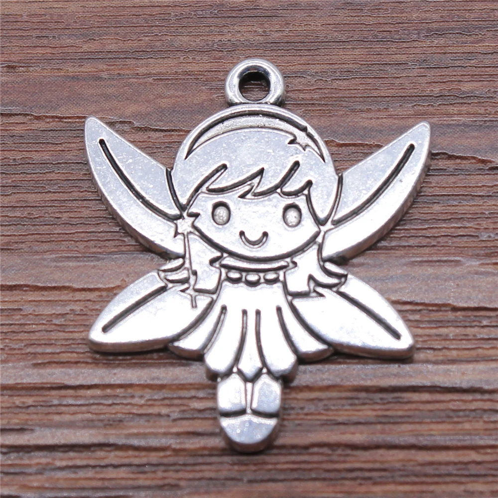 WYSIWYG 3 шт./лот Подвески Elf Little Girl Diy Ювелирные изделия античное серебро цвет 25x28 мм