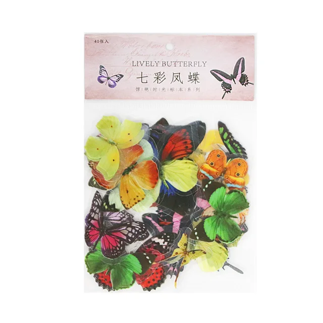 40 шт./компл. наклейка в виде бабочки на сумку для домашних животных канцелярских