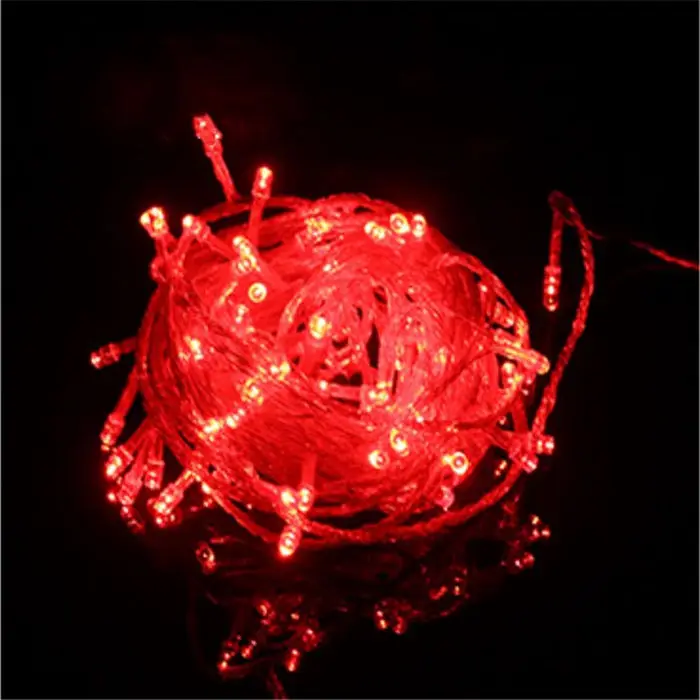 red 10X100 Рождественские огни, наружное украшение, 10m100LED гирлянды, Новогодняя гирлянда Noel для свадебной вечеринки, рождественские украшения для дома. J - Цвет: red 10X100