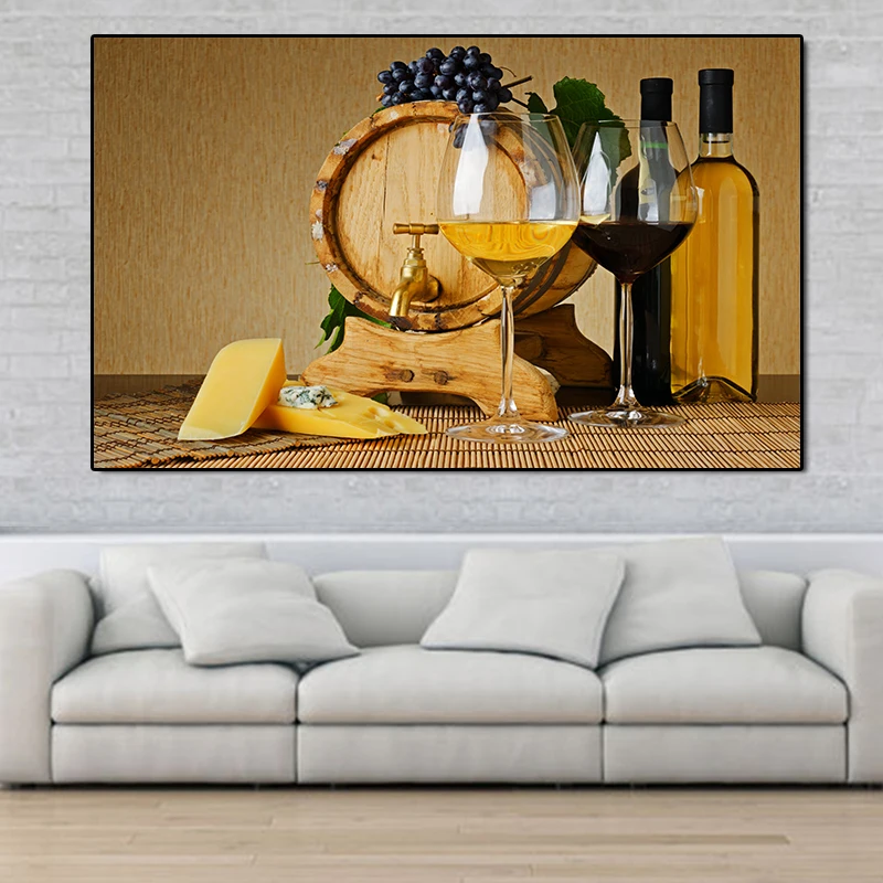 Картины на холсте с изображением фруктов Винных Бокалов домашний декор плакаты и