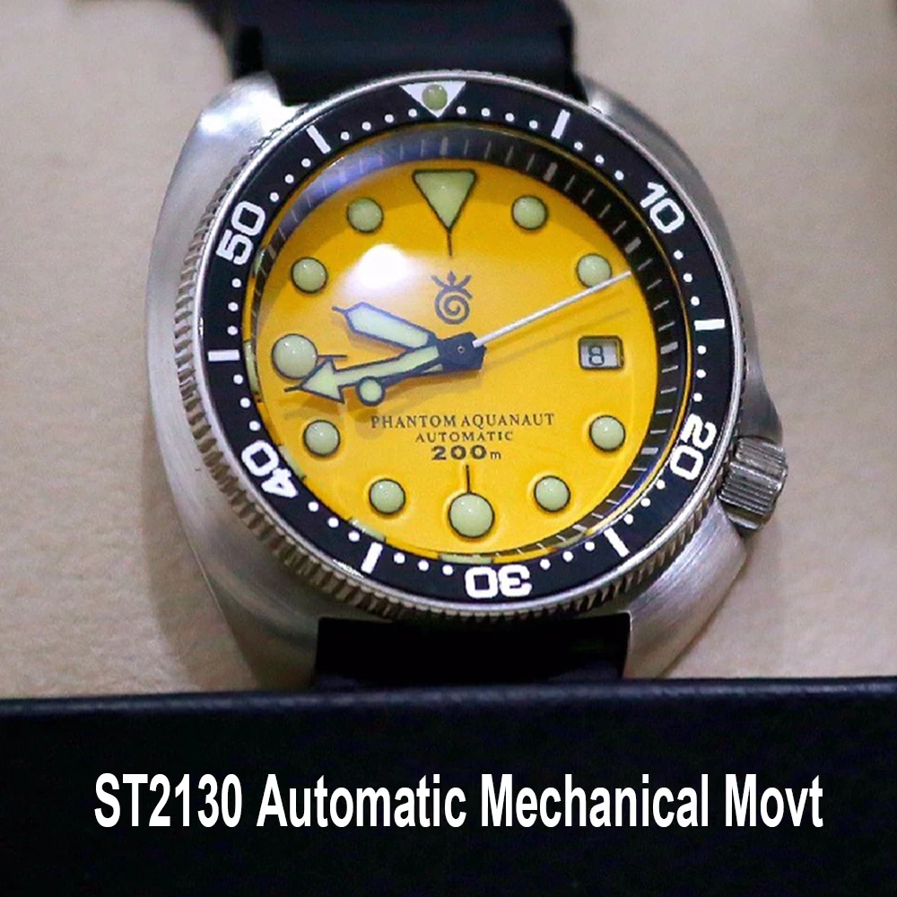 Часы мужские механические с автоподзаводом 200 м часы для дайверов 44 мм 6015 |