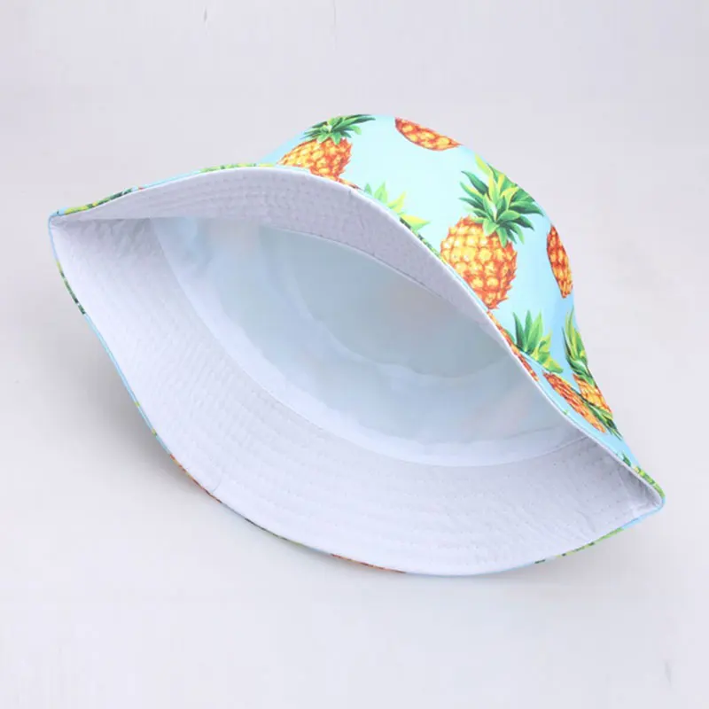 

Colorful Bucket Hats Women Men Reversible Fruit Banana Watermelon Cherry Print Fisherman Hat Casual Harajuku Hip Hop Bucket Cap