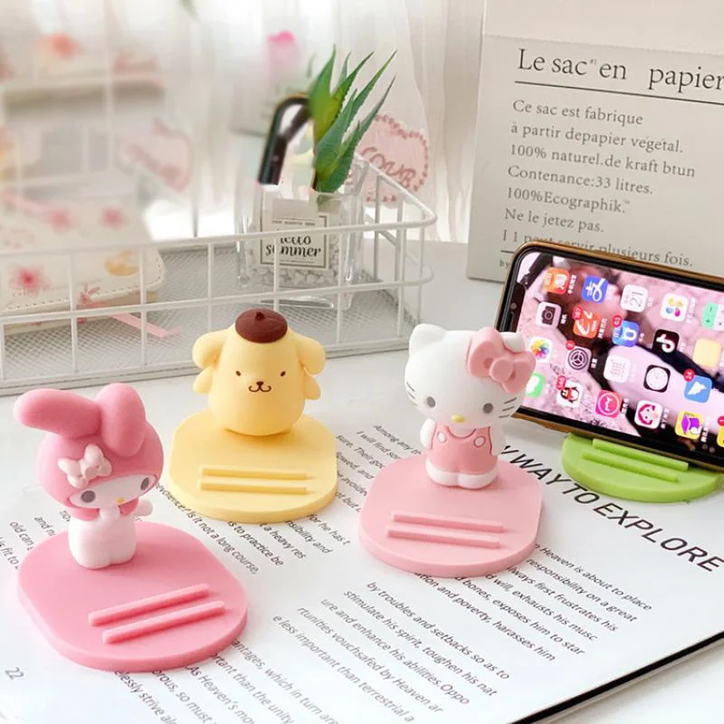 

9 см My Melody Sanrio плюшевые подвесные котята, рабочий стол, противоскользящий кронштейн, Мультяшные милые куклы, фотоаксессуары для подарка деву...