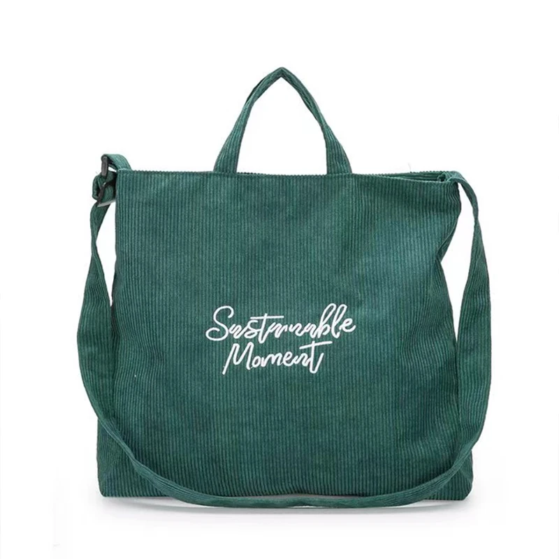 

2021 Ladies New Japan Simple Art Retro All-match Shopping Bag Fashion Large Capacity Corduroy Shoulder Handbag