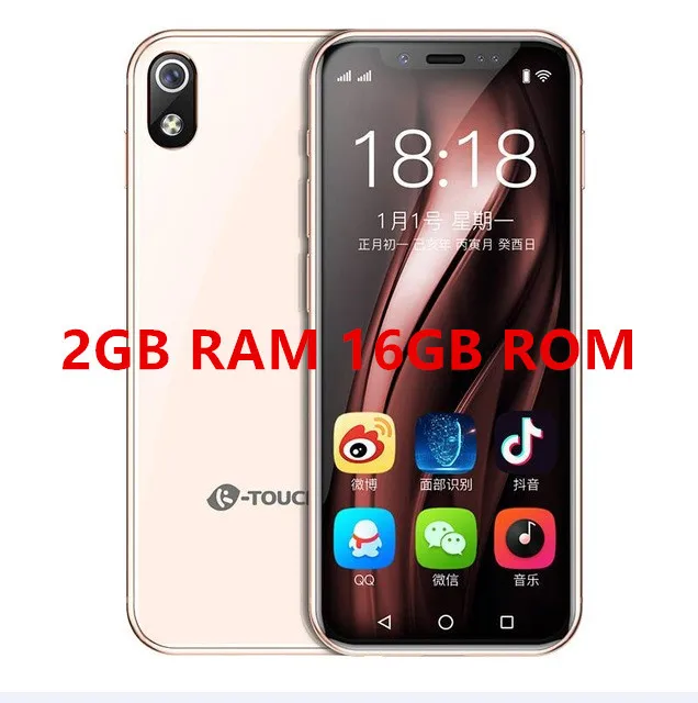 K-touch I9 мобильный телефон 3," MTK6739 Quand Cord Android 8,1 2 Гб ОЗУ+ 16 Гб/32 Гб ПЗУ gps карманный мини роскошный мобильный телефон - Цвет: 16GBROM PlatinumGold