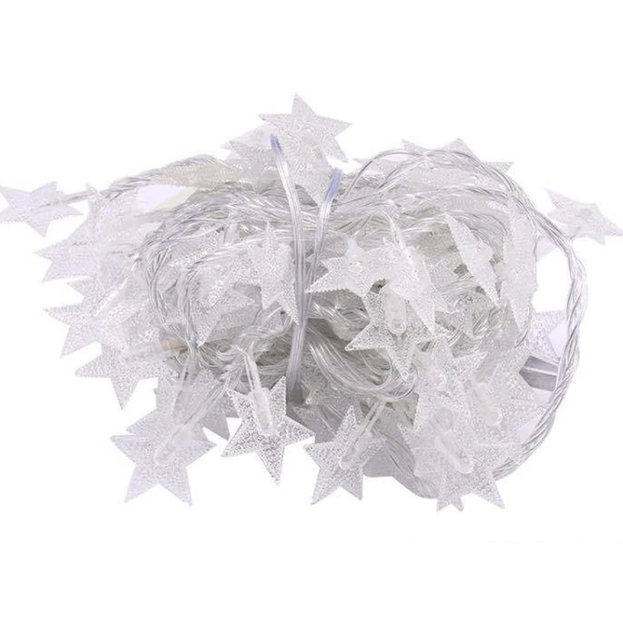 

Thrisdar 300LED Star String Lights Battery Operated/220V Twinkle Fairy Lights Christmas Colored Star Garland Lights For Bedroom