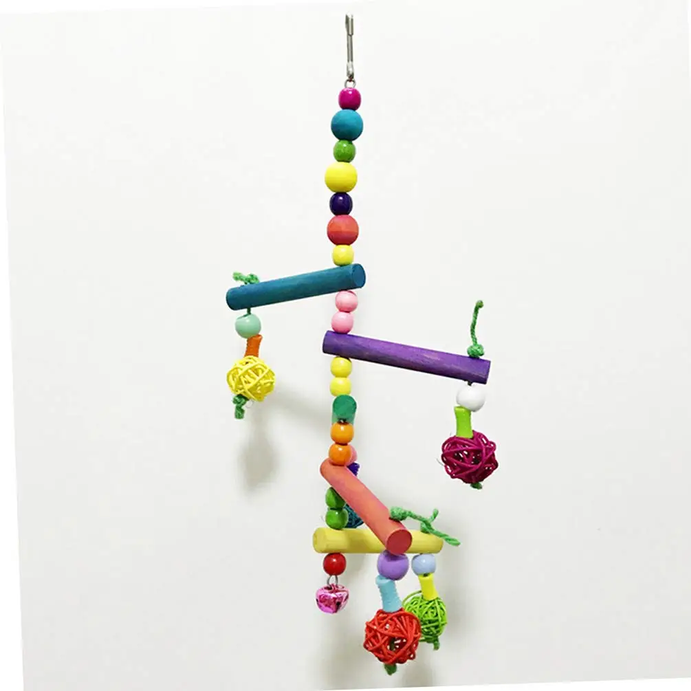 Разноцветная деревянная подвесная качели для животных попугаев кашюли мелких