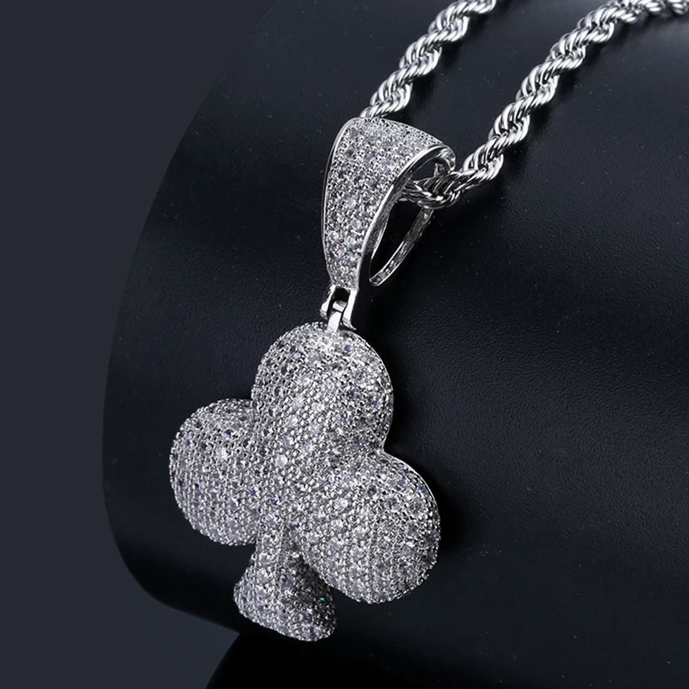 

Ice out micro pave zircon poker hip hop pendant AAA cubic zirconia men's fashion charm jewelry pendant gifts