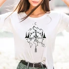 Компас горы футболка Винтаж лес Camper футболка эстетическое Для женщин Графический приключений на открытом воздухе Футболка Топ