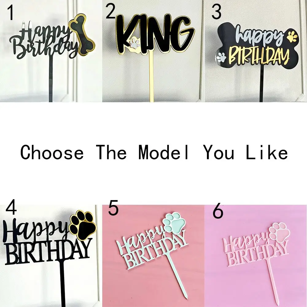 Новинка Топпер для пирожных акриловые кости собак рисунок счастливая фотография