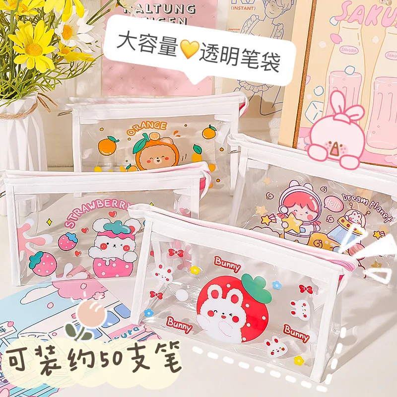 

Pencil Bag Korean Stationery Pouches Stationery Cute School Supplies Bts Merch пенал Transparent Pencil Case Back To School