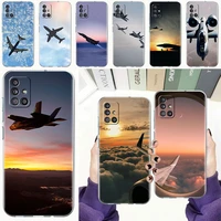 soft phone case for samsung galaxy a51 a21s a71 a12 a31 a52 a41 a32 a02s a11 a72 a42 clear back cover aircraft plane airplane