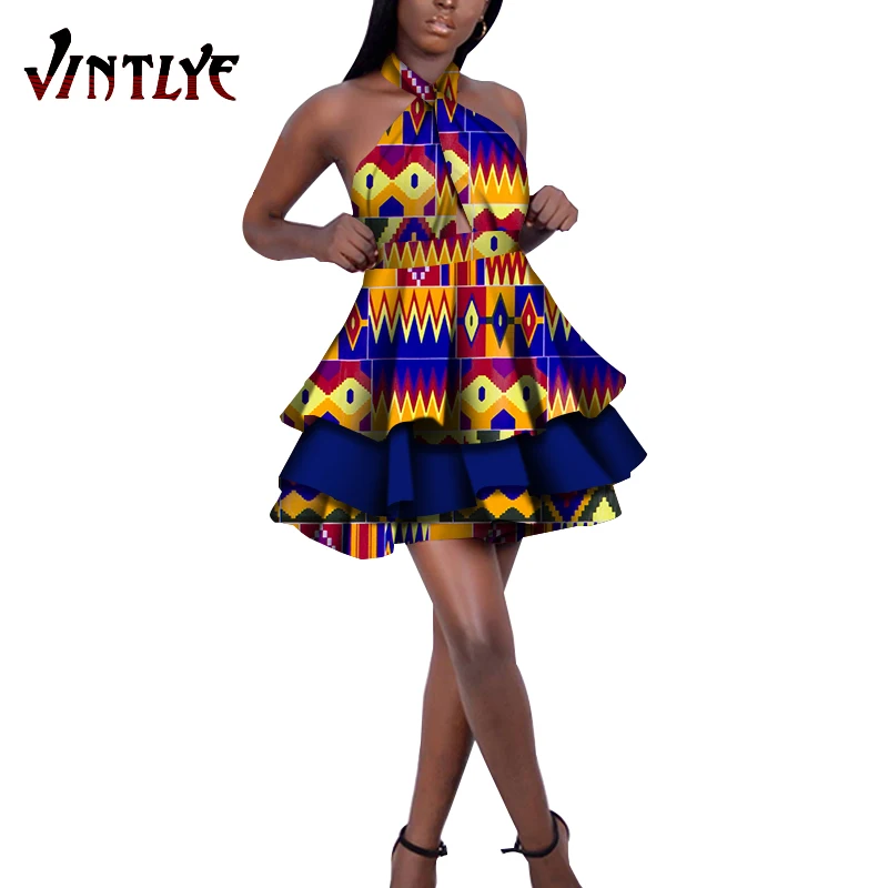 Новые женские платья без рукавов в африканском стиле анкары коктейльное