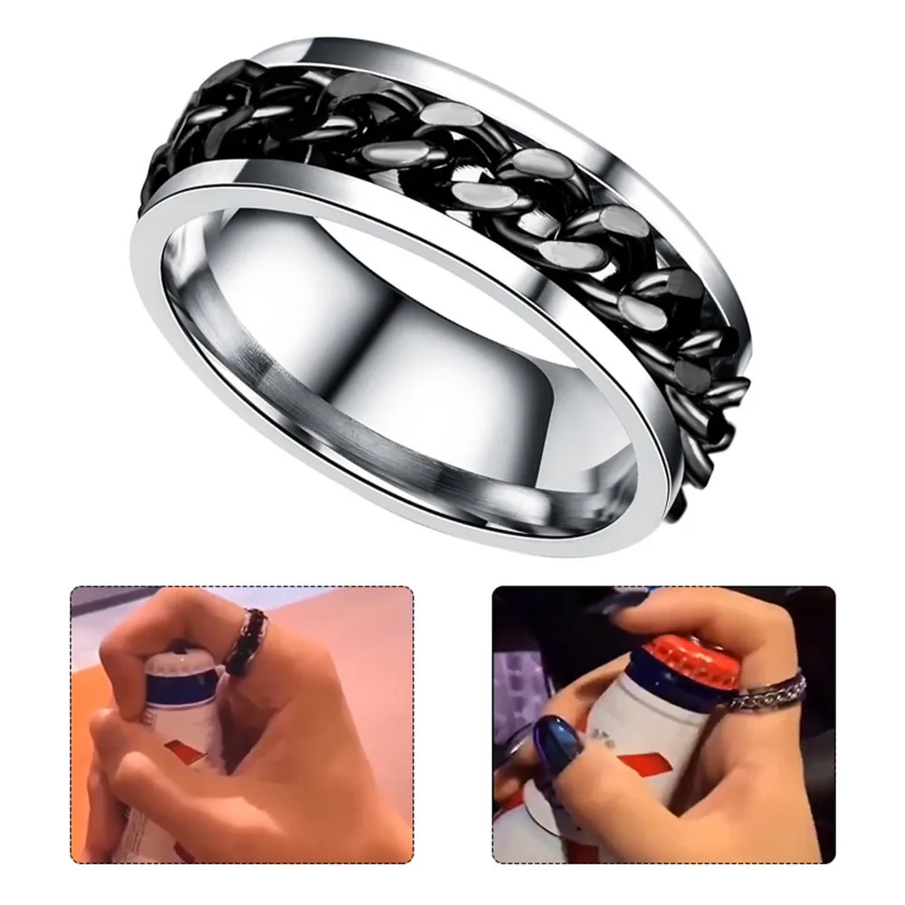 Креативный 1 шт. кольцо на палец из нержавеющей стали вибрирующий вращающийся