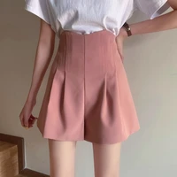 summer womens pink shorts korean high waist a line loose casual female all match simple shorts streetwear cool short pants