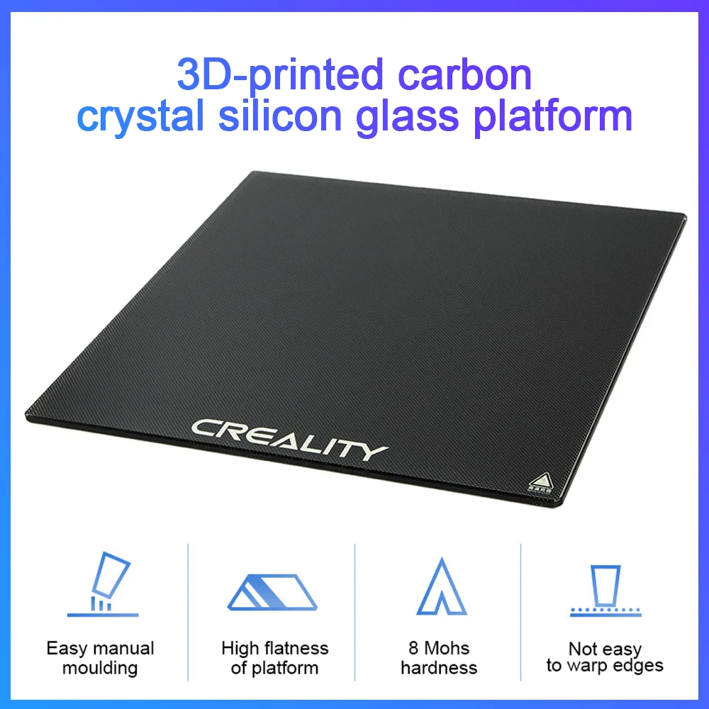 

CREALITY 3D Printer Glass Bed Carbon Crystal Silicon Printer Platform Heated Bed Build Surface Glass Plate for Ender 3