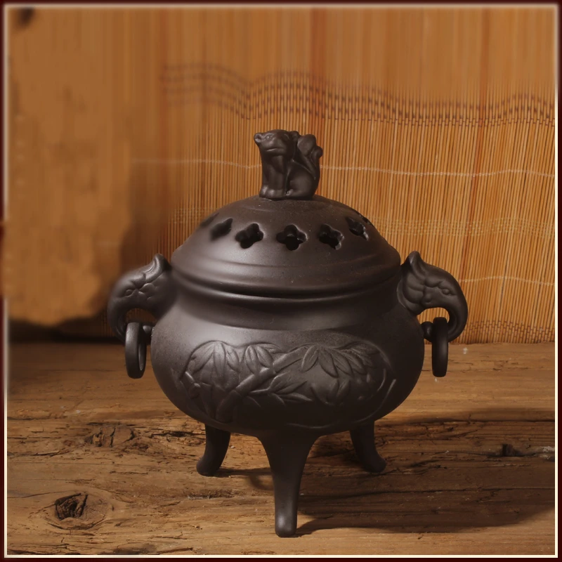 

Purple Sand Incense Burner Ceramic Incense Burner Sandalwood Burner Buddha Supplies Office Home Buddhism Car Decoration