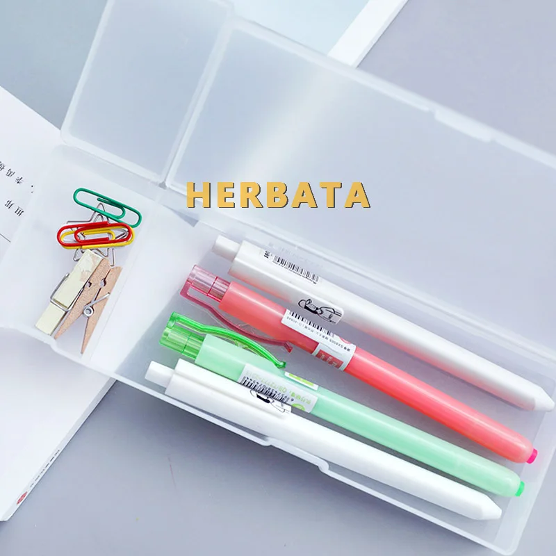 Милый прозрачный полипропиленовый пластиковый чехол карандаш Kawaii школьные