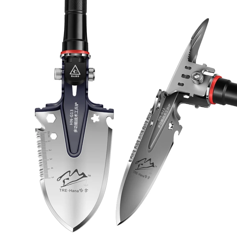 

Многофункциональная портативная складная лопата, металлическая складная лопата для самообороны, втулка, камни, принадлежности для кемпинг...