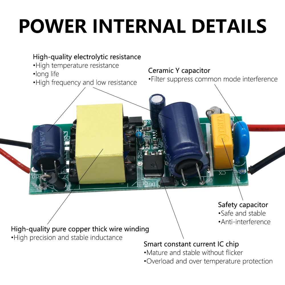 250mA LED Driver 1-3W 3-5W 4-7W 8-12W 12-18W 18-25W 25-36W Power Supply Unit Lighting Transformers DC For Lights DIY | Освещение