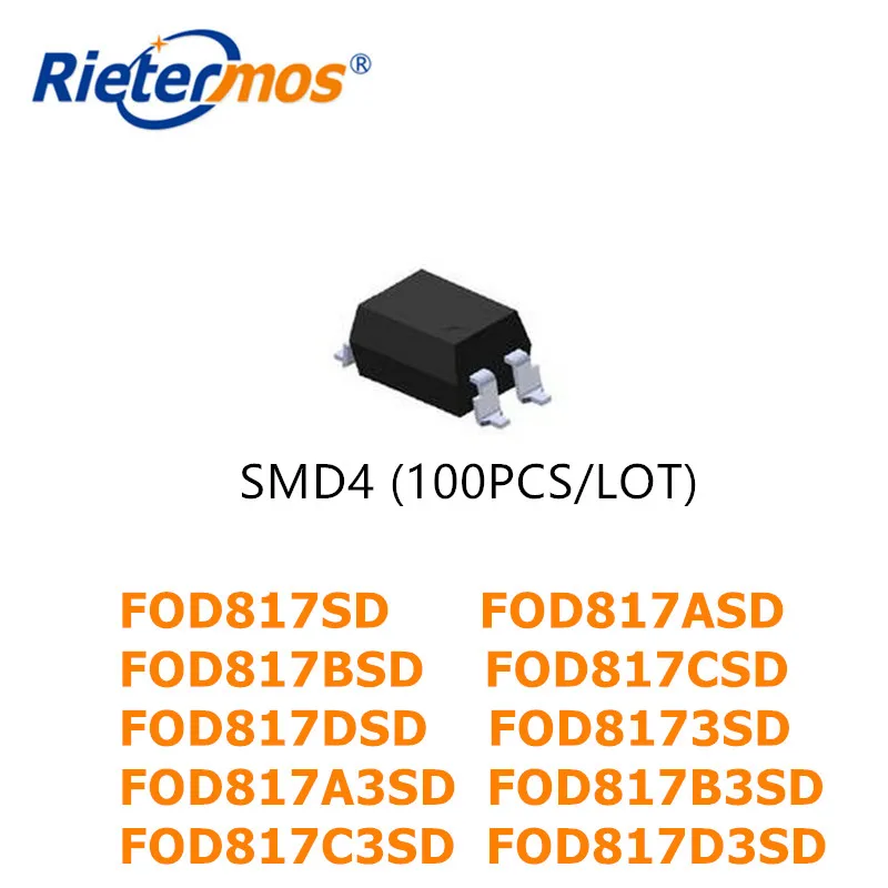 100 шт SMD4 FOD817SD FOD817ASD FOD817BSD FOD817CSD FOD817DSD FOD8173SD FOD817A3SD FOD817B3SD FOD817C3SD FOD817D3SD SOP4| |