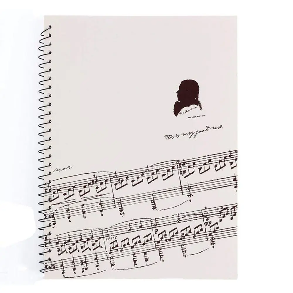 beige Горячая 50 страниц Mozart музыкальный лист рукопись бумажная бумага для персонала музыкальные блокноты Блокнот Stave Notation notebook спиральная связка - Цвет: beige