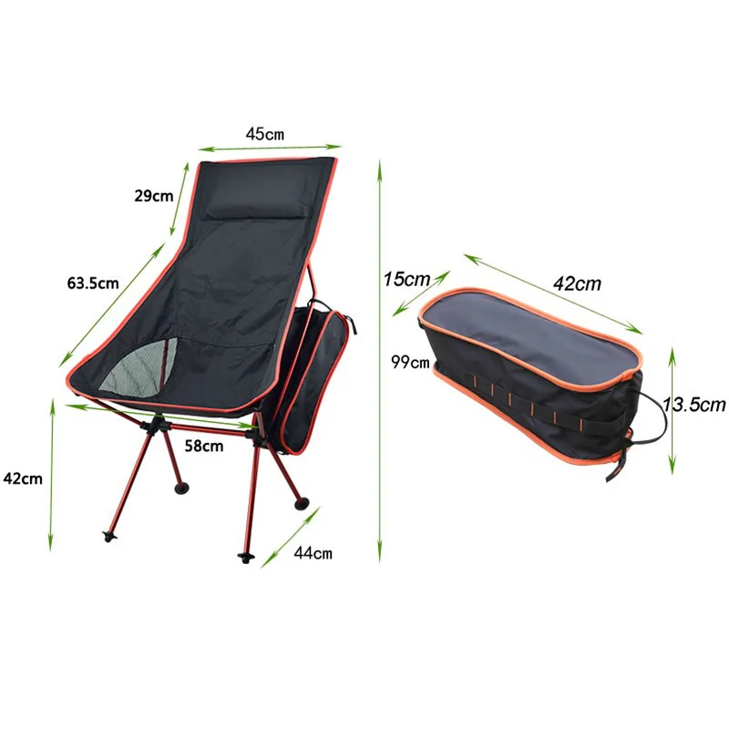 구매 휴대용 비치 의자 낚시 경치 감상 캠핑 초경량 접의식 의자 아웃도어 가구 옥스포드 패브릭 최대 150kg 달 관찰, 피크닉 캠핑 낚시 하이킹 야외용 의자
