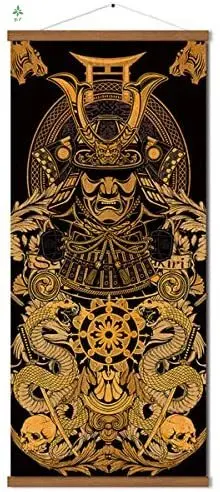 

Samurai Dream Canvas Wall Art Engraving Karate Dojo Sushi Restaurant Decoration Hanging Picture