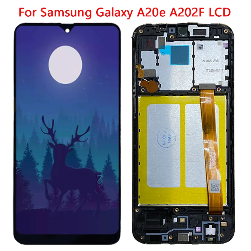 ЖК дисплей 5 8 дюйма A20e для Samsung Galaxy с рамкой в сборе дигитайзер фотографий A202DS A202F/DS