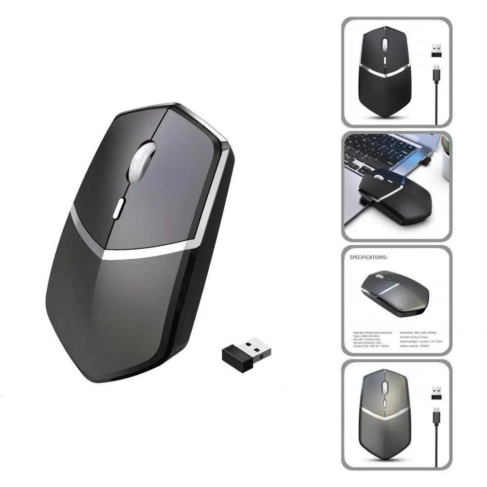 

PC Mouse Fashionable 2.4GHz Optical PC Mouse Widely Compatible Low Power Consumption Desk Mouse