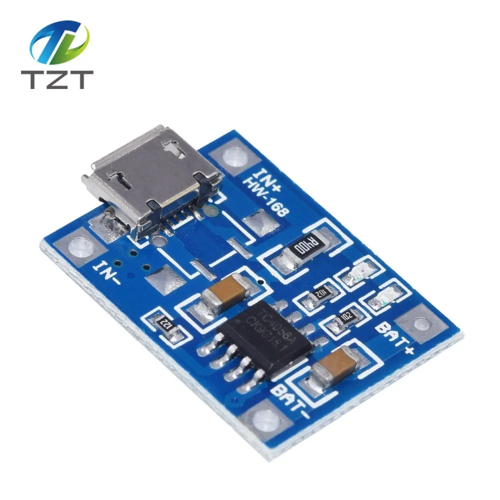 TZT тип-c/Micro USB 5V 1A 18650 TP4056 модуль зарядного устройства литиевой батареи зарядная плата с защитой двойные функции 1A li-ion