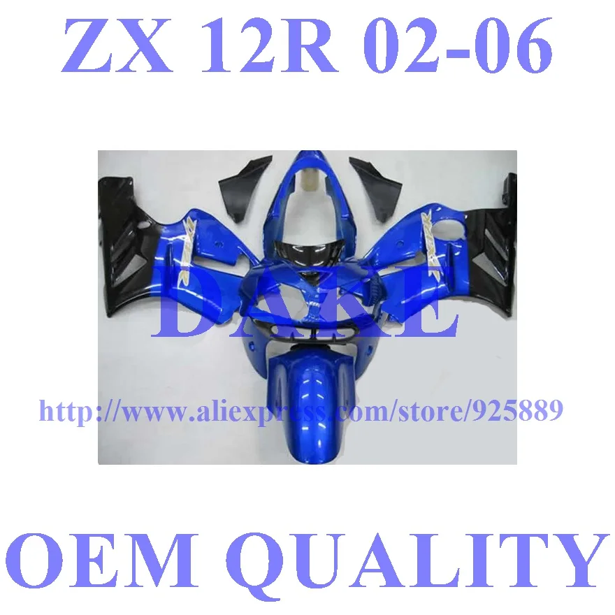 

Blue Black Fairing Kit FOR KAWASAKI NINJA Kim ZX 12R 02 03 04 05 ZX 12R 2002 2003 2004 2005 Fairings #A5W0 +