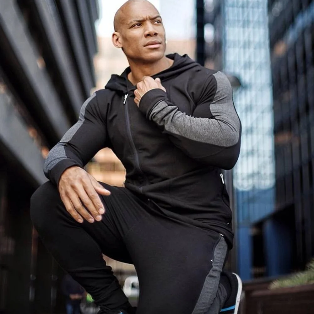 Спортивный костюм для спортзала спортивный фитнеса толстовка с капюшоном и