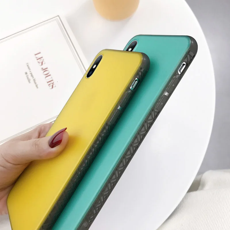 Солидные матовые чехлы для телефонов Candy Color для iPhone X XS XR Xs Max Hard PC Ultrathin Back Cover 7 8 Plus Coque on.