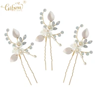 wedding accessories porcelain flower opal hair pins clip bridesmaids head piece bridal hair jewelry