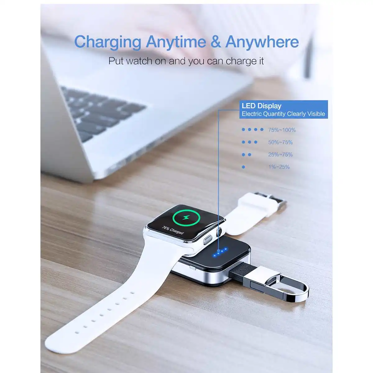 Беспроводное зарядное устройство внешний аккумулятор для iWatch 1 2 3 4 портативное