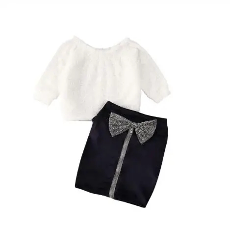 Детский комплект одежды для маленьких девочек Белая кофта с длинным рукавом и