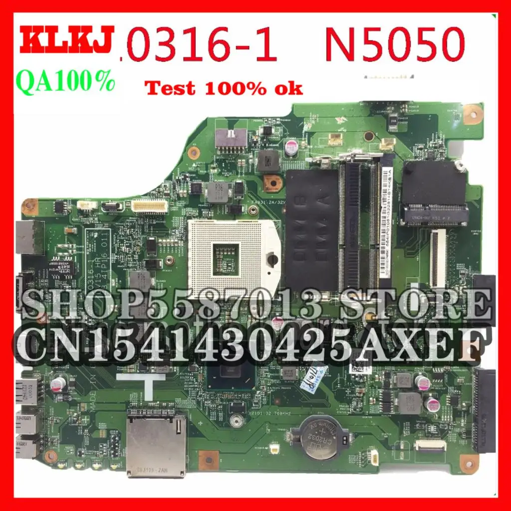 

KLKJ 10316-1 Материнская плата для ноутбука Dell N5050 10316-1 DV15 HR 48,4ip16. 011 Встроенная Материнская плата HM67 оригинальный тест 100%