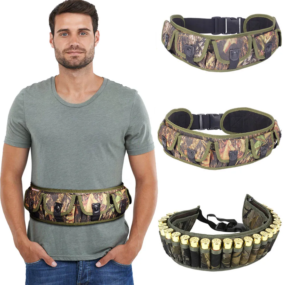 

Tactical 15/25/28 Rounds Ammo Shell Holder Belt 12/20 Gauge Ammo Pouch Shot Gun Shell Bandolier Waist Bullet Cartridges Holster