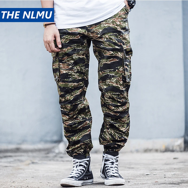 

2020 Spring Cargo Pants Men Fashion Baggy Tactical Trousers Hip Hop Casual Multi Pockets Pant Camouflage Streetwear WO091