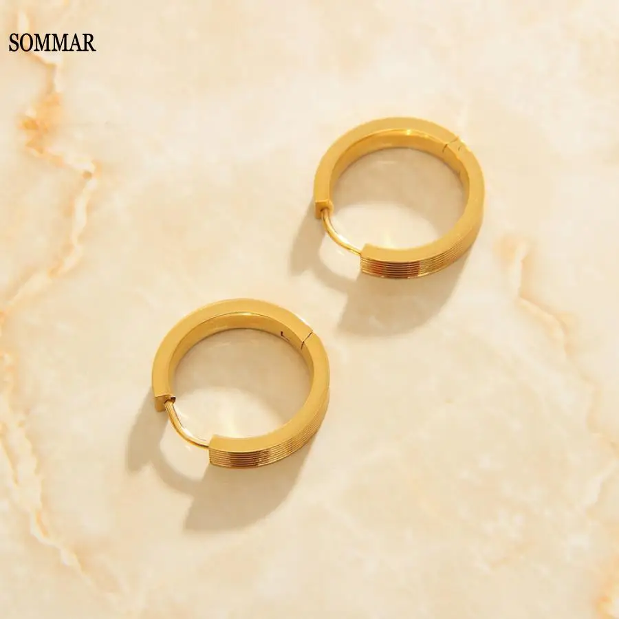 

SOMMAR Newest Arrival Gold color Female Friend hoop earrings hiphop personality earrings women earring jewellery