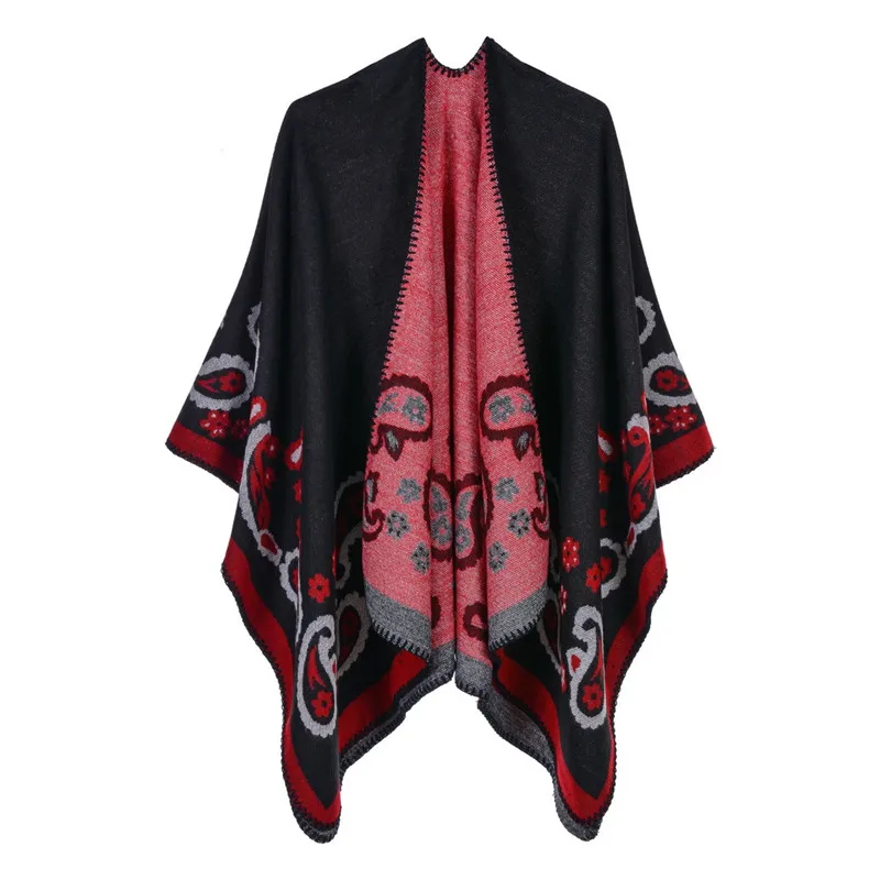 

Formal Cashew Women Soft Pashmina Winter Long Poncho Warm Ladies Scarfs Women's Scarves Shawl Wrap Thick Windproof