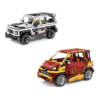 city orv technical land defender rovers benz g63 smart fortwo pull back car building block vehicle brick toy with light sound