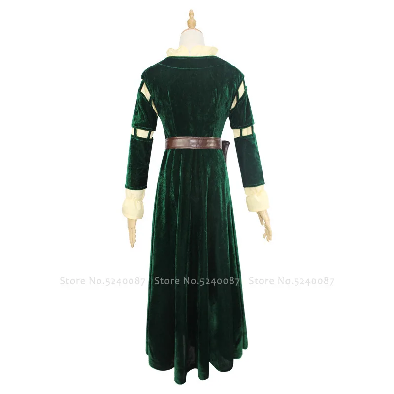 Halloween Medieval Retro Girl Brave Merida Princess Wig Cosplay Costume Carnival Party Stage Women Evening Dress Cape Robe |