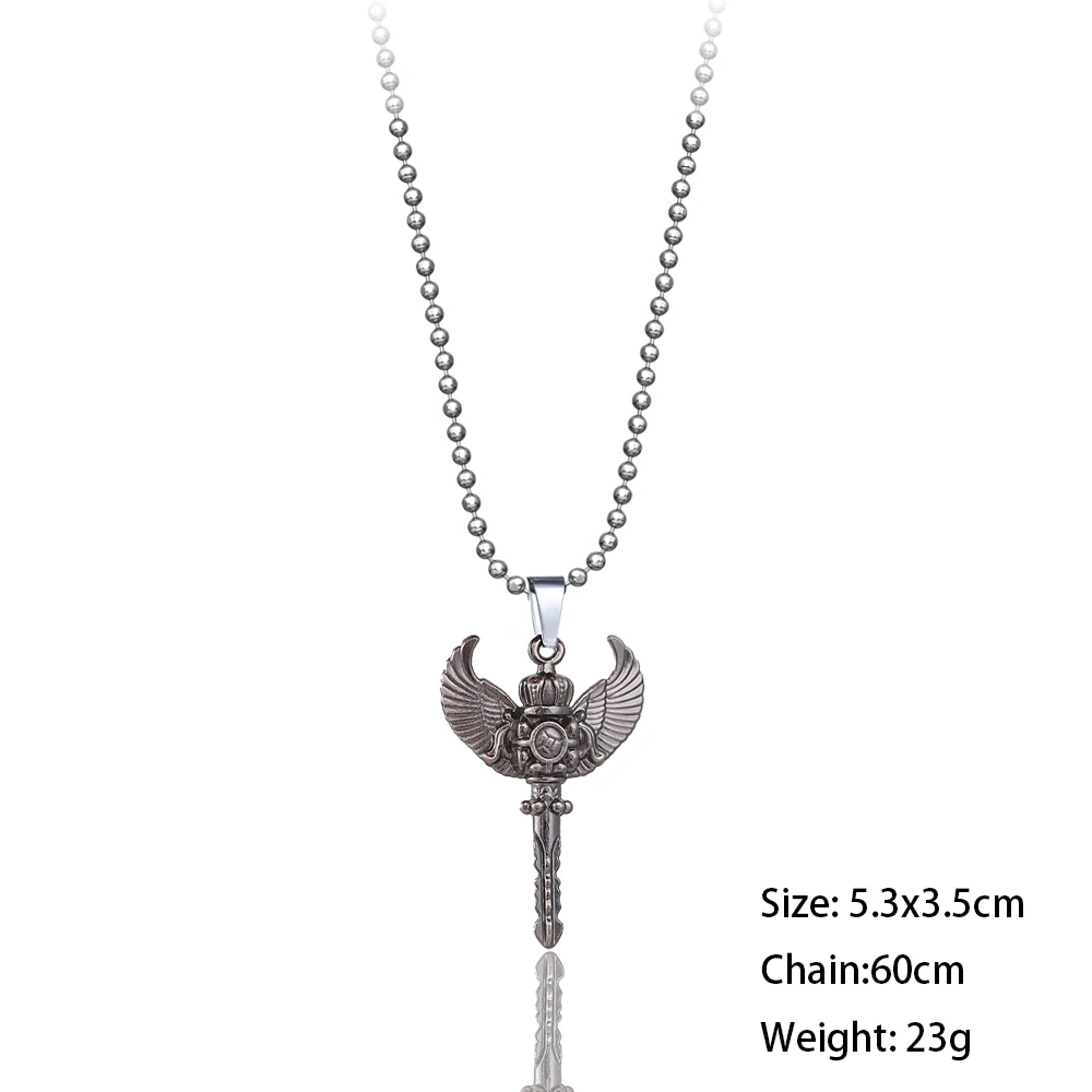 Hot Anime Black Butler Necklace Sebastian Michaelis Bird Logo Metal Pendant Choker Cosplay Bead Chain Men Jewelry Gift Kolye | Украшения и