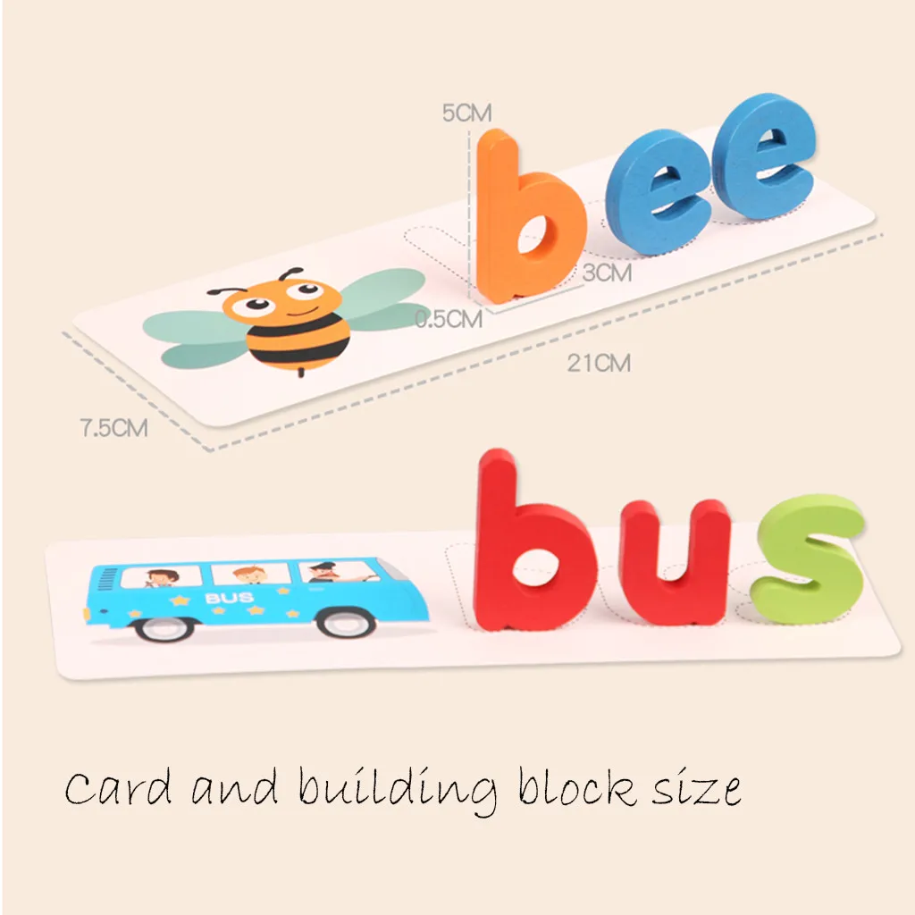 Забавная детская деревянная игра-головоломка с надписью набор игрушек для детей