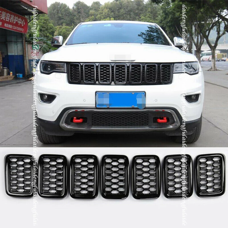 Черная передняя вставка для Jeep Grand Cherokee 2017 2020 гребень решетки радиатора отделка