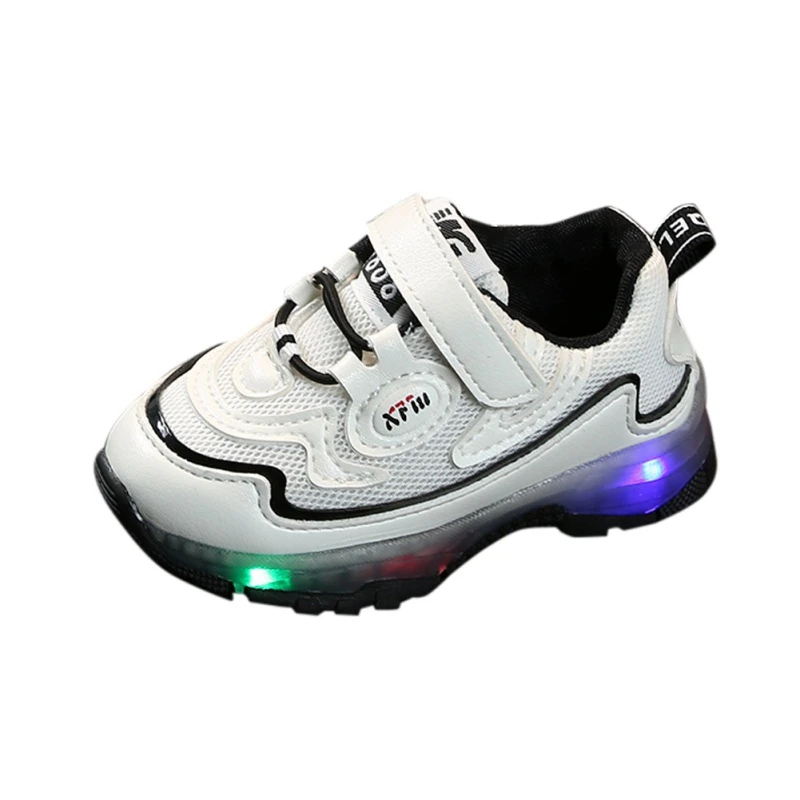 

Fashion Kids Casual Shoes for boys girls Children Luminous Sneakers mesh sport Boy Girl Led Light Shoes 9M-6T