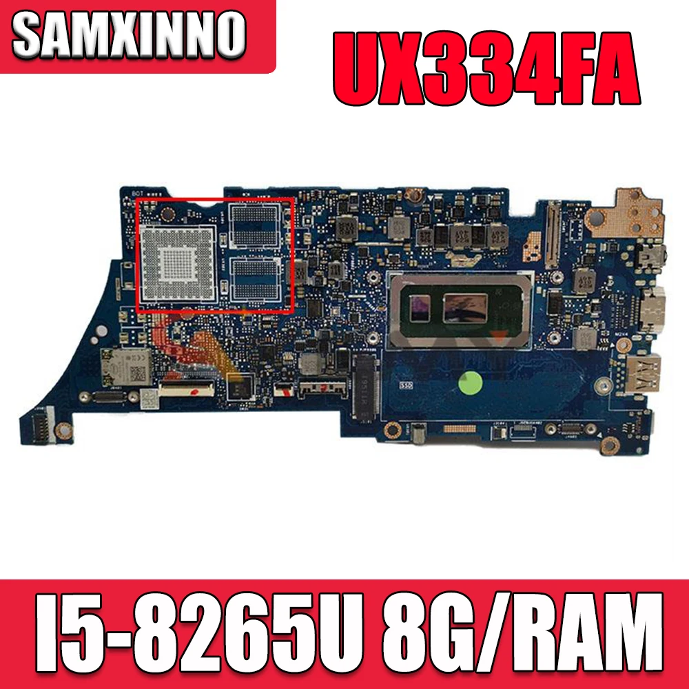 

Материнская плата Akemy UX334FA для ноутбука ASUS ZenBook 13, UX334FL, UX434FAC, UX334F, оригинальная материнская плата с I5-8265U 8 ГБ/ОЗУ